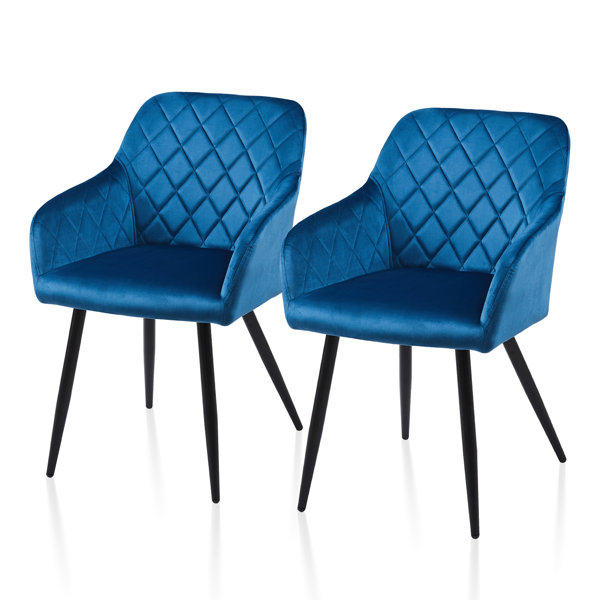 Canora Grey 2 X Dining Chairs, Velvet Upholstered Seat Kitchen Chairs